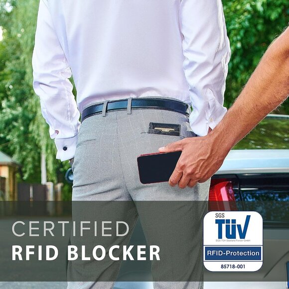 Luxury Slim Bifold Money Clip Wallet for Men - Black & White Sophistication - Picture 5 of 6